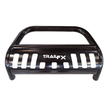 Trailfx BULL BAR Powder Coated Black Steel 3 Inch Diameter With Skid Plate With Holes For Optional Ligh B0039B